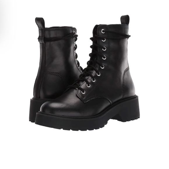 Steve Madden Women’s Leather Tornado Combat Boots - Picture 1 of 12